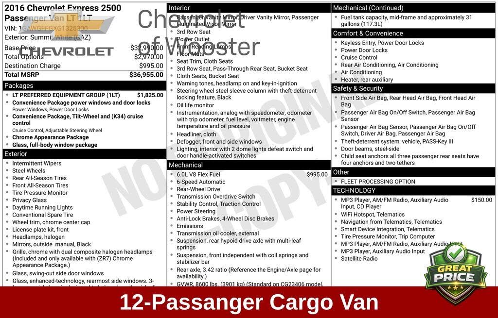 2016 CHEVROLET Express