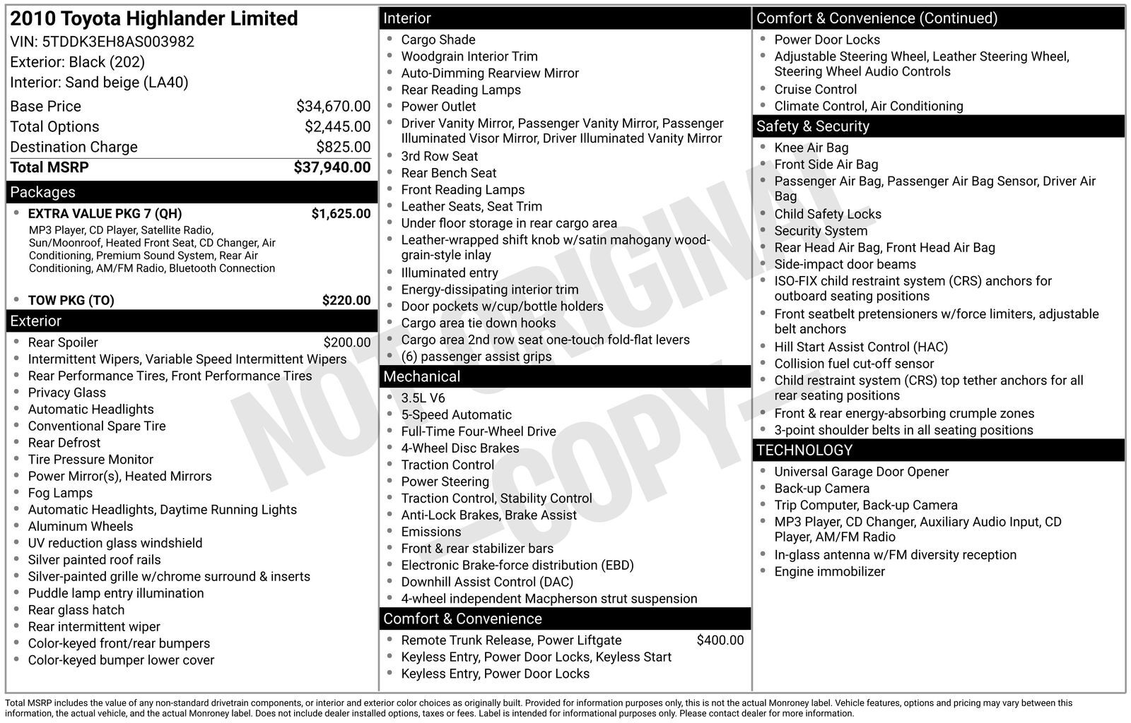 2010 TOYOTA Highlander