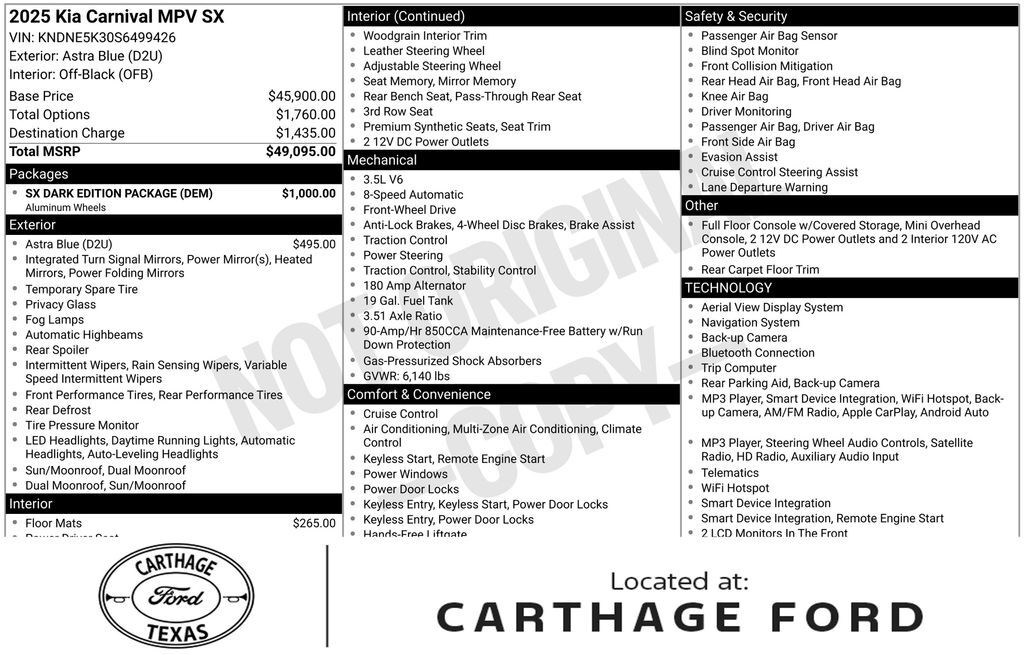 2025 KIA Carnival