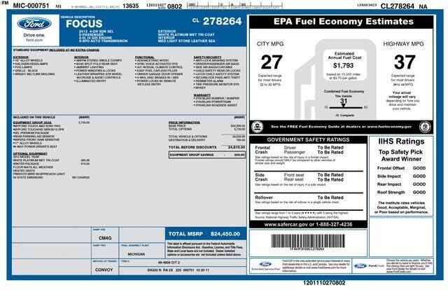 2012 FORD Focus