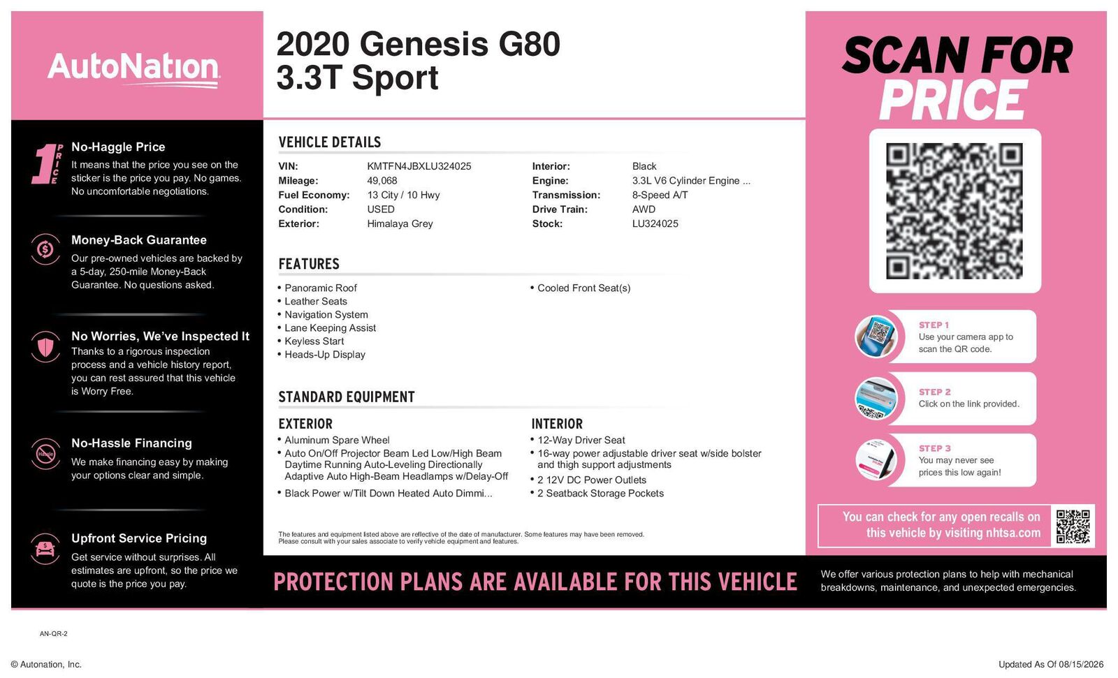2020 GENESIS G80