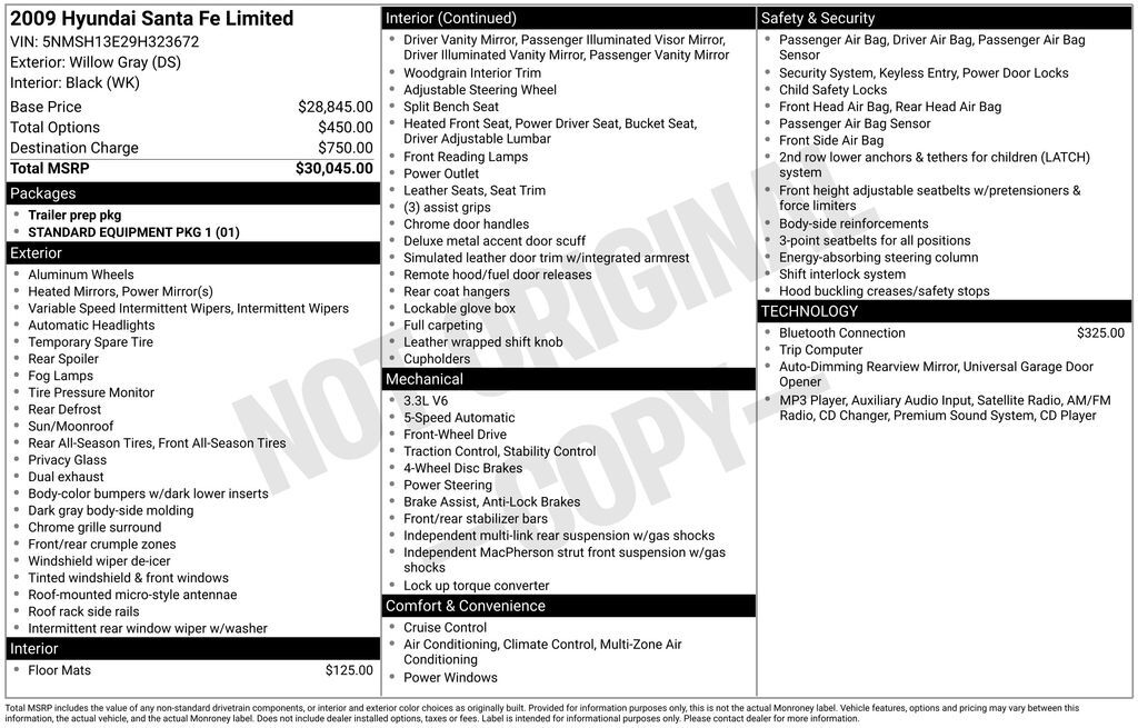 2009 HYUNDAI Santa Fe