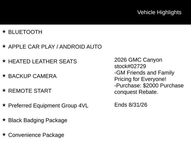 2026 GMC Canyon