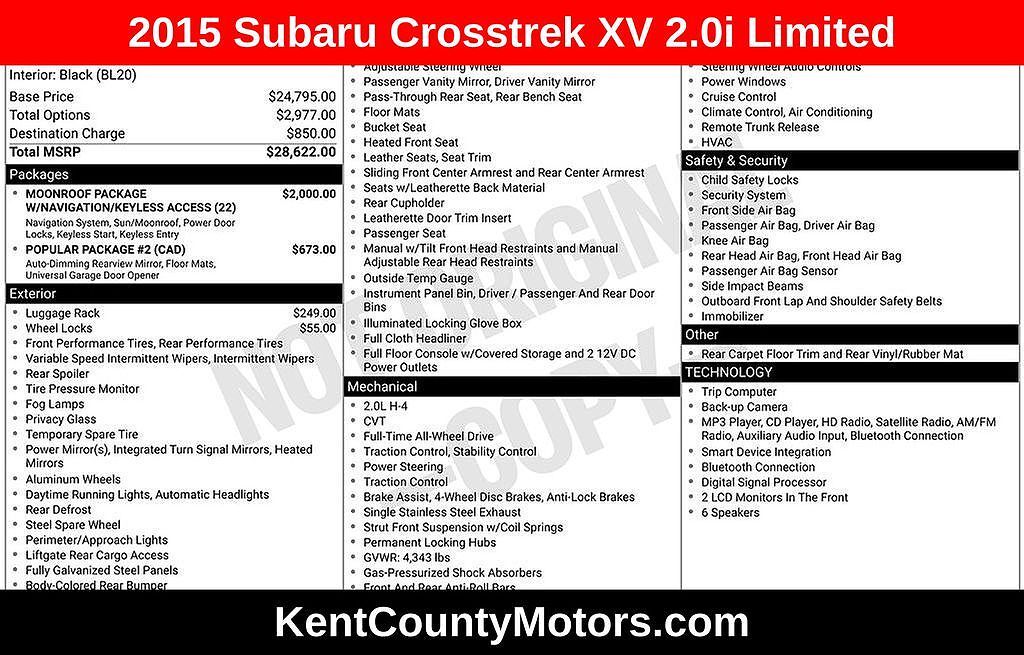 2015 SUBARU XV CrossTrek