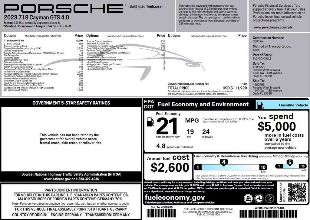 2023 PORSCHE 718