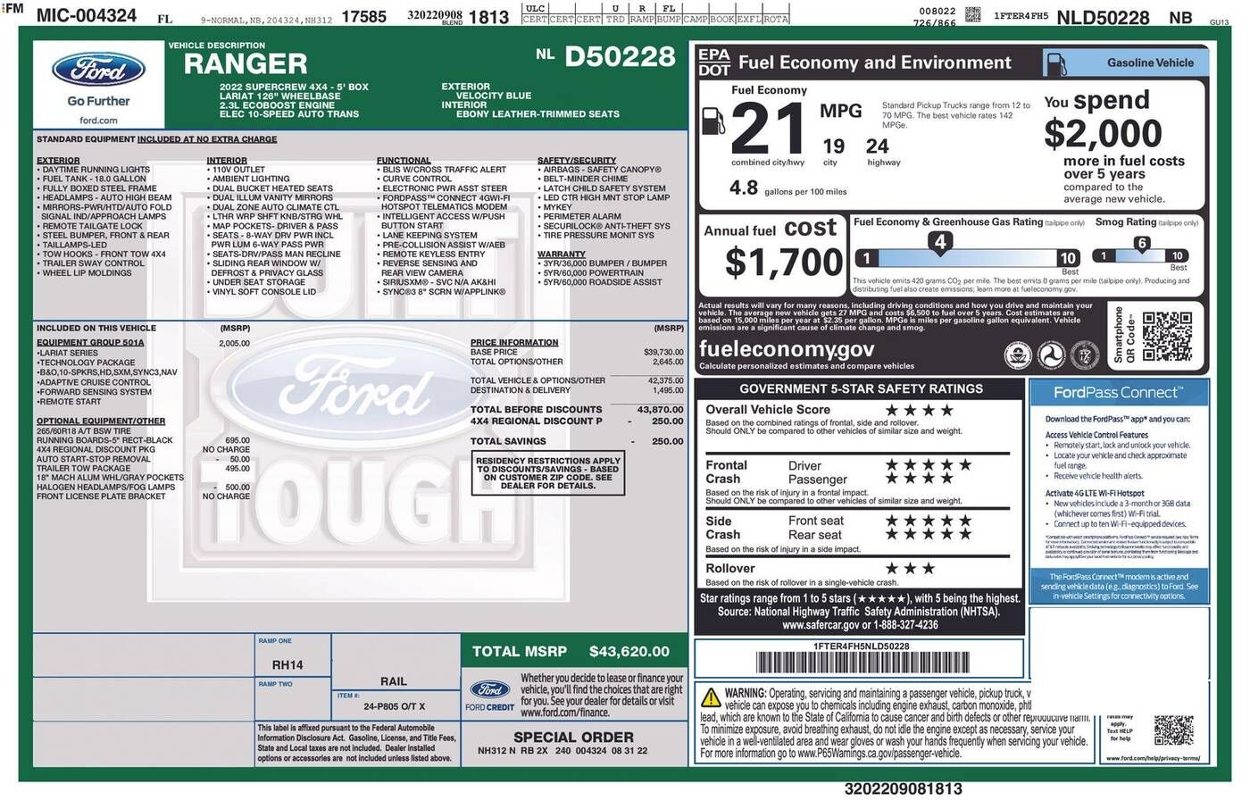 2022 FORD Ranger
