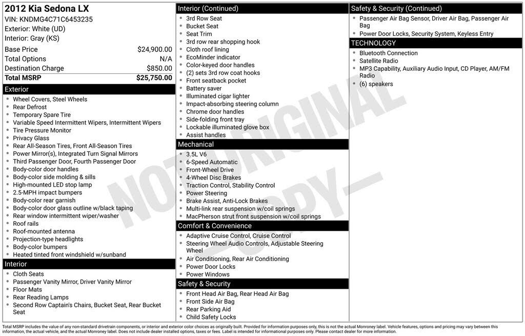 2012 KIA Sedona