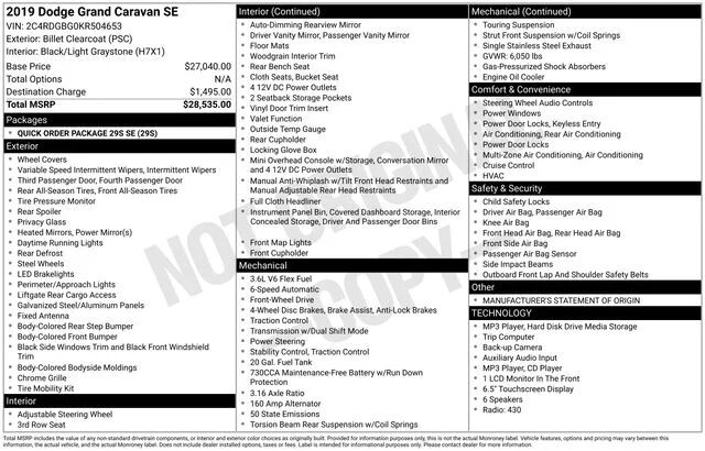 2019 DODGE Grand Caravan