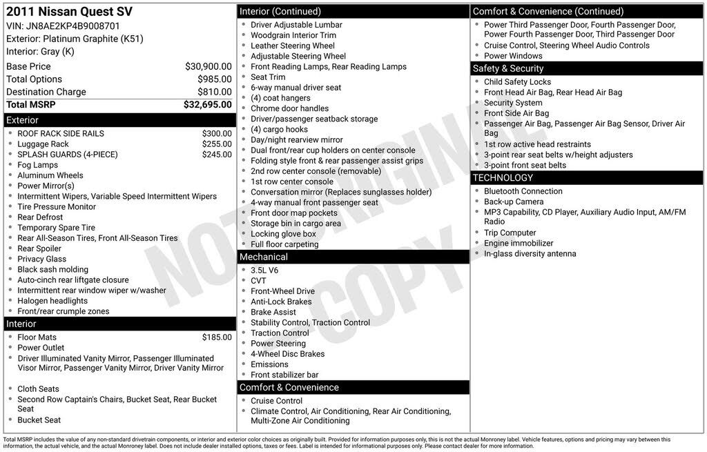 2011 NISSAN Quest