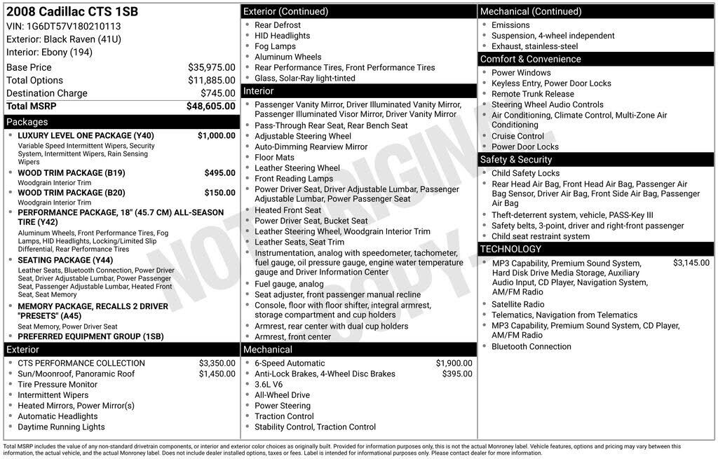 2008 CADILLAC CTS