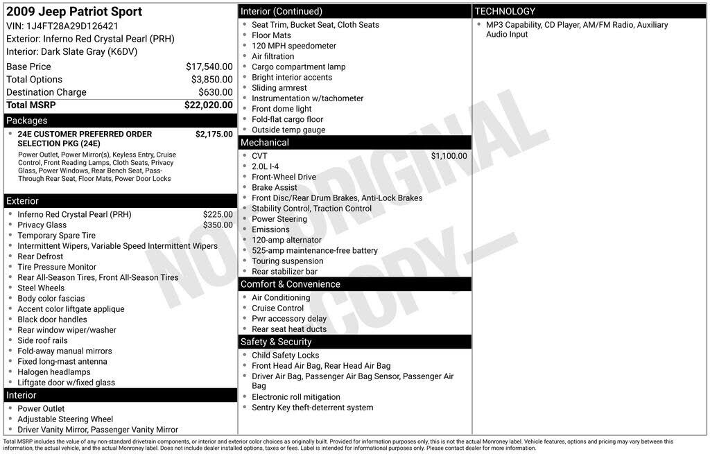 2009 JEEP Patriot