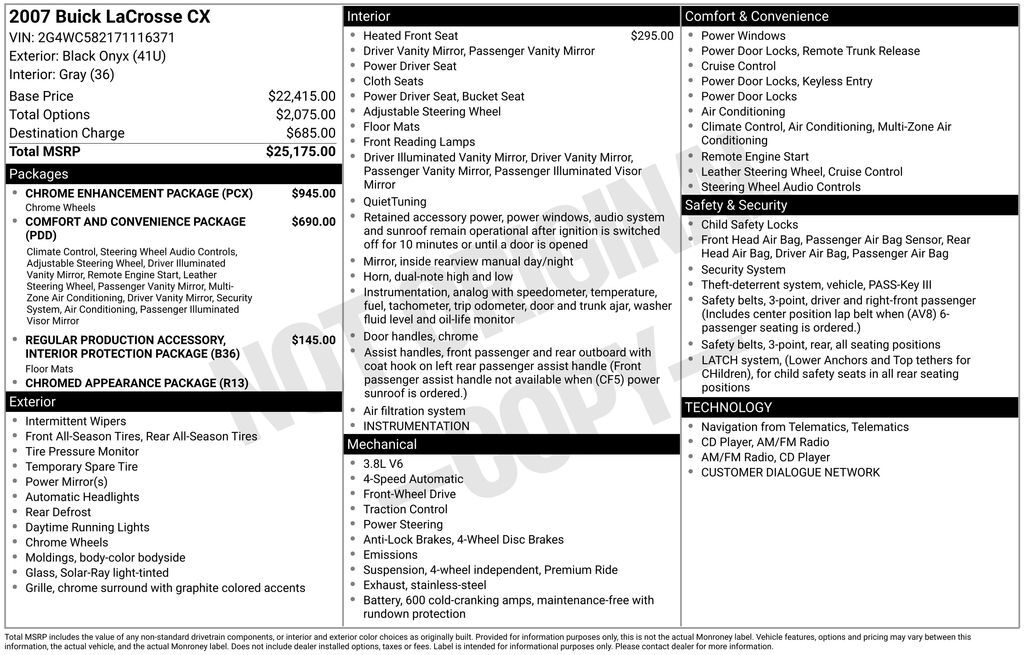2007 BUICK LaCrosse