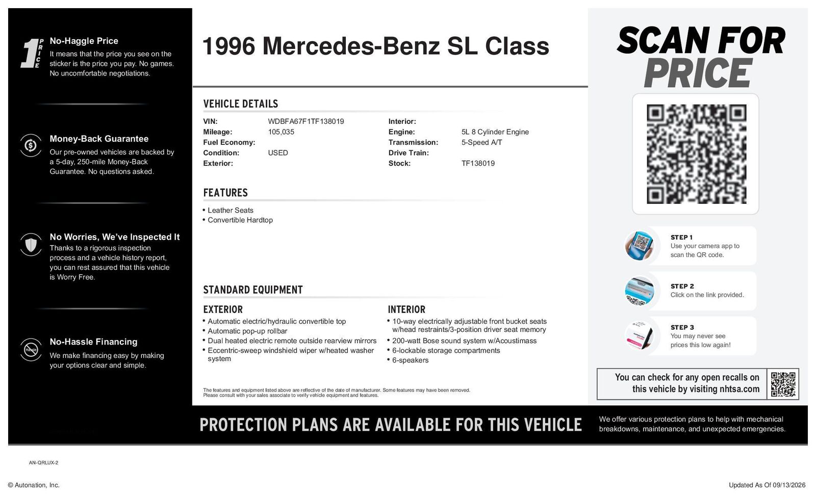 1996 MERCEDES-BENZ SL-Class