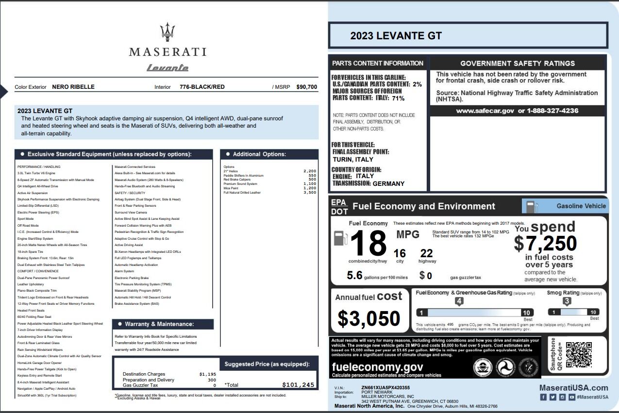 2023 MASERATI Levante