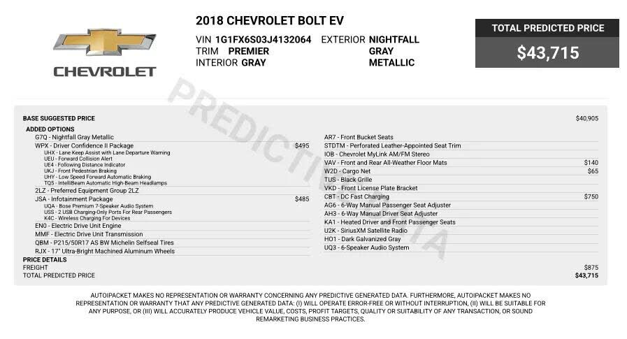 2018 CHEVROLET Bolt EV