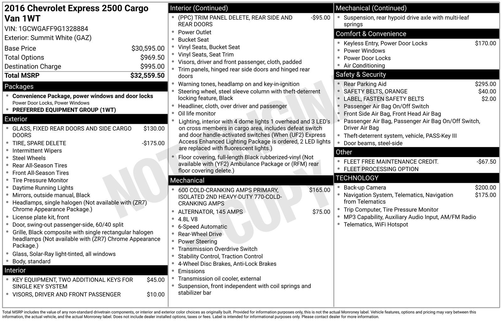 2016 CHEVROLET Express