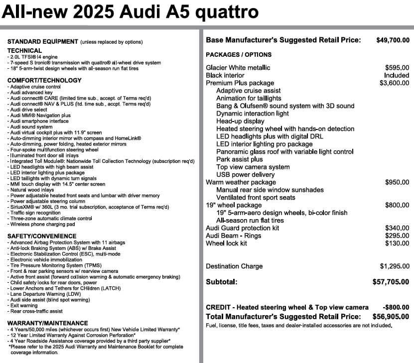 2025 AUDI A5