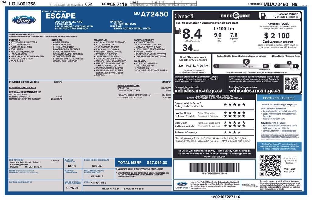 2021 FORD Escape