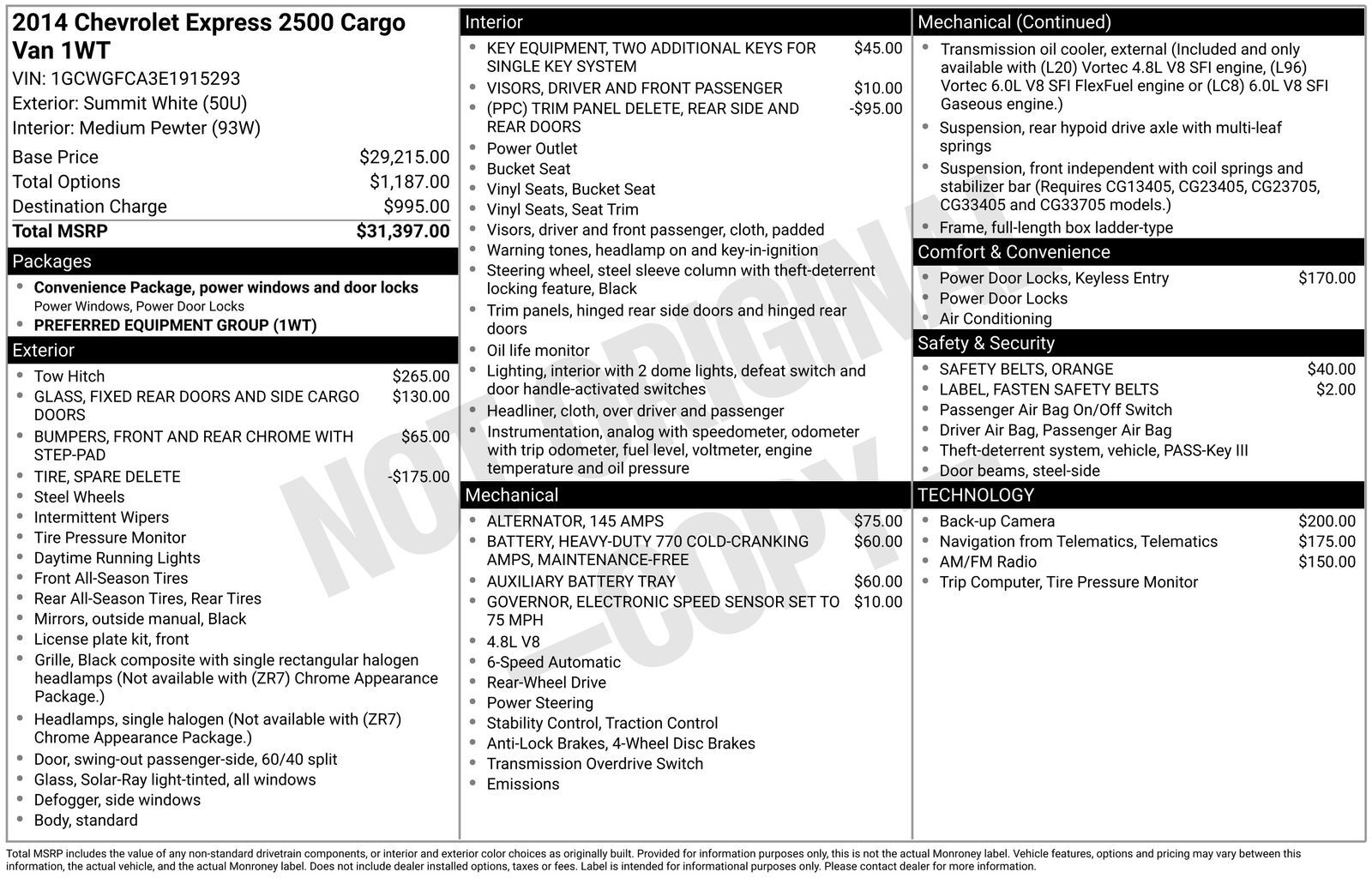 2014 CHEVROLET Express