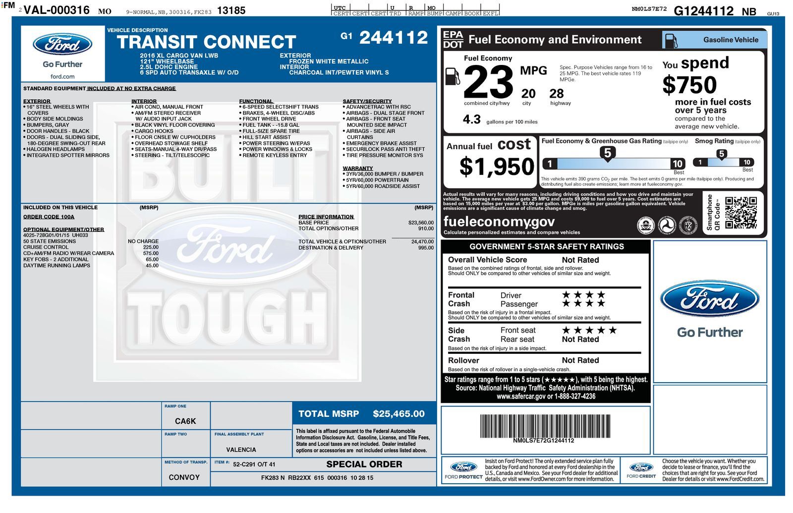 2016 FORD Transit