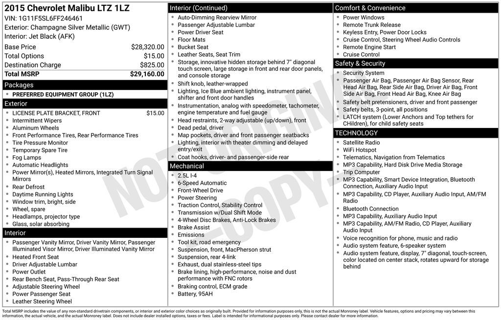 2015 CHEVROLET Malibu