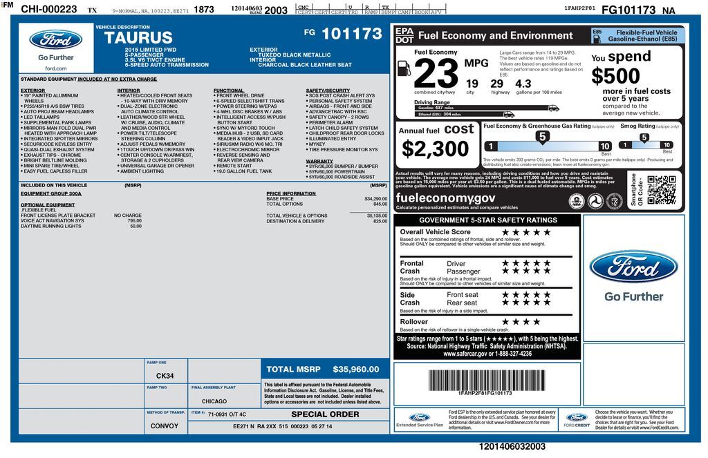 2015 FORD Taurus