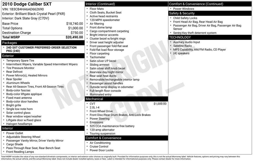 2010 DODGE Caliber