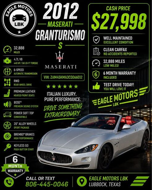 2012 MASERATI Granturismo
