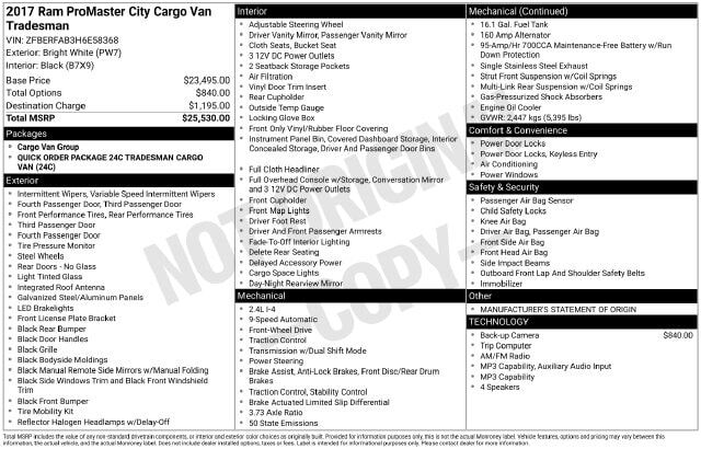 2017 RAM Promaster City