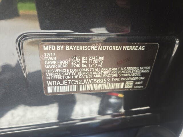 2018 BMW 540i