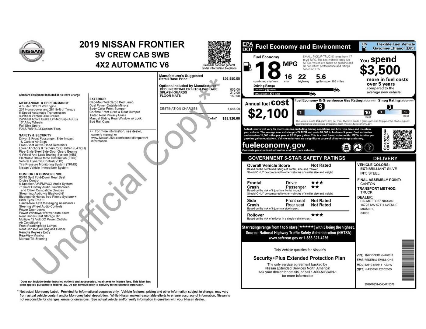 2019 NISSAN Frontier