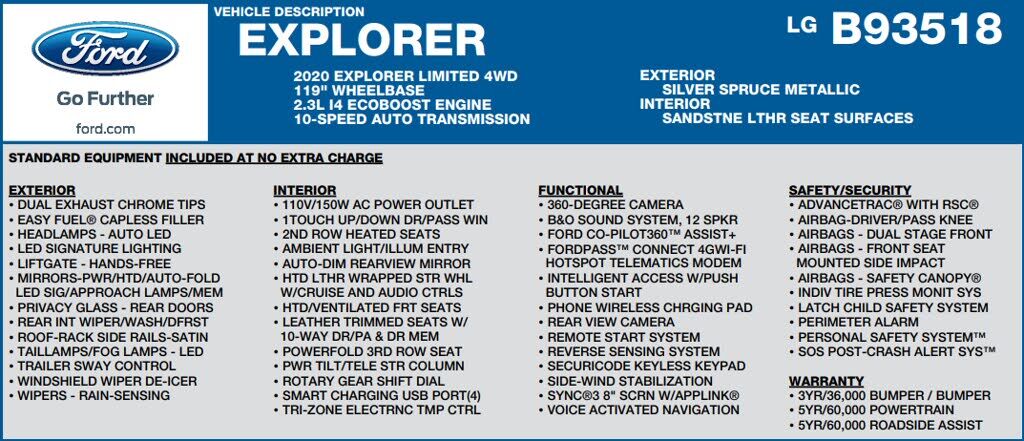 2020 FORD Explorer