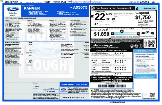 2020 FORD Ranger