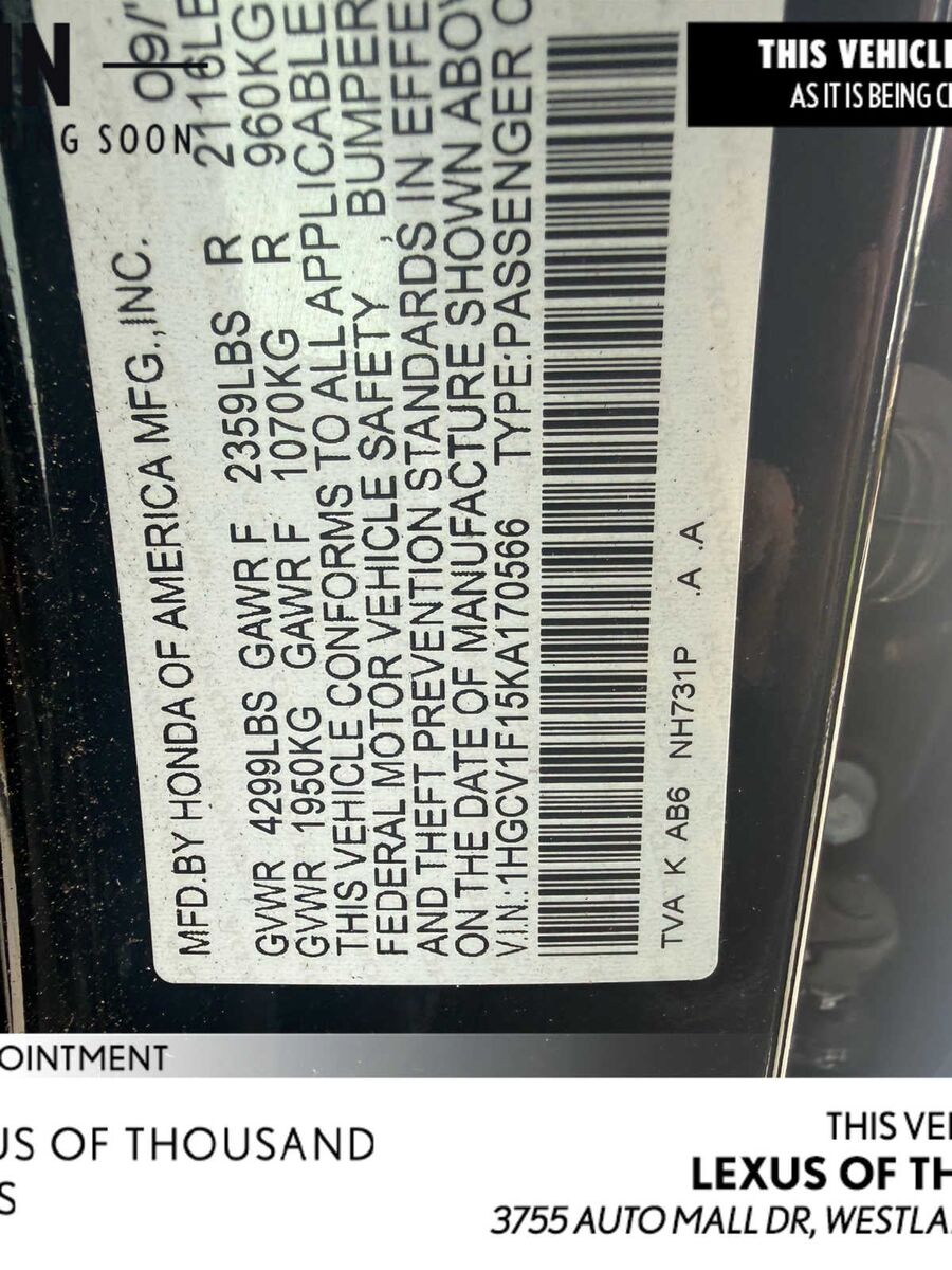 2019 HONDA Accord