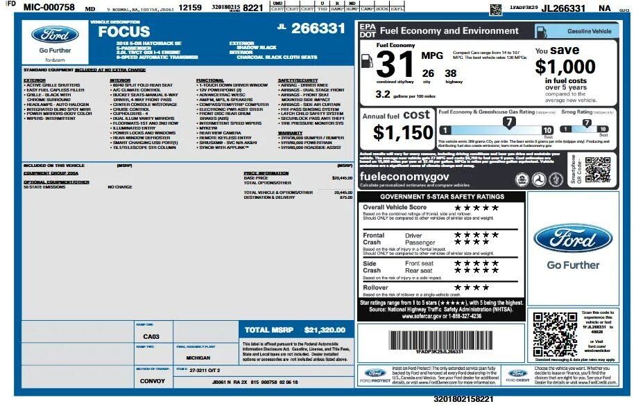 2018 FORD Focus