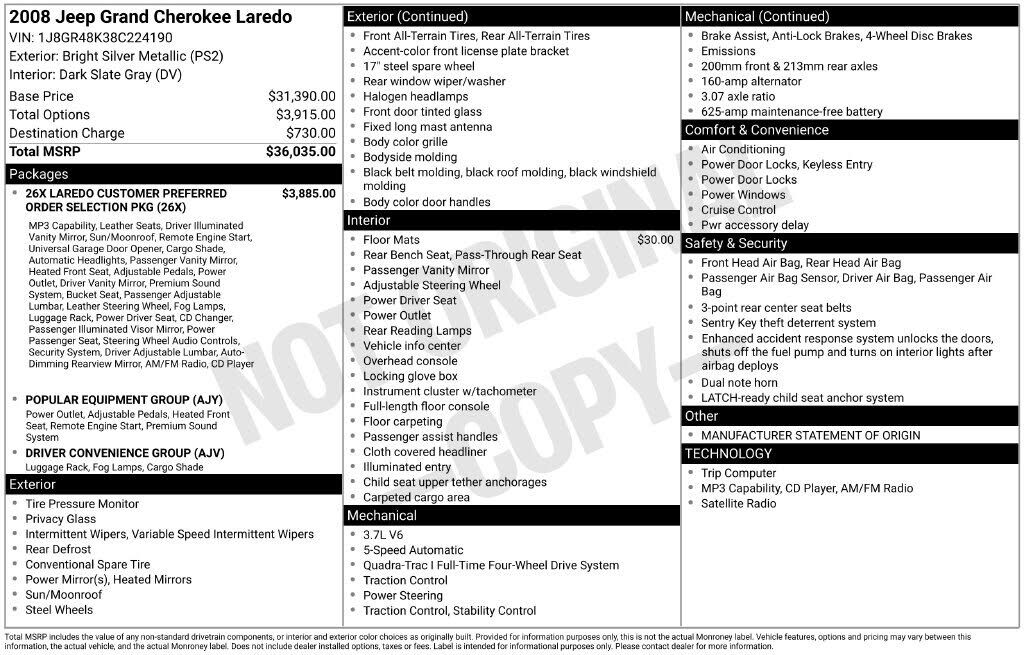 2008 JEEP Grand Cherokee