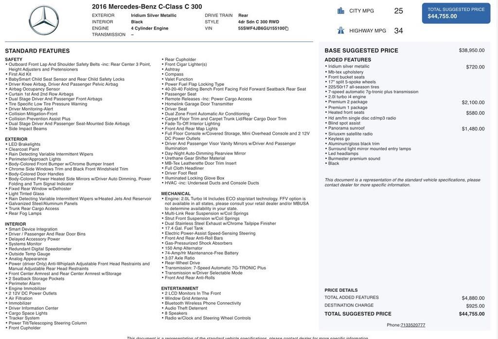 2016 Mercedes-Benz C-Class