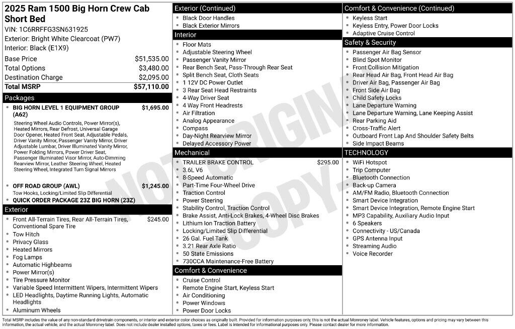 2025 RAM 1500