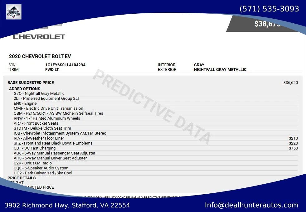 2020 CHEVROLET Bolt EV