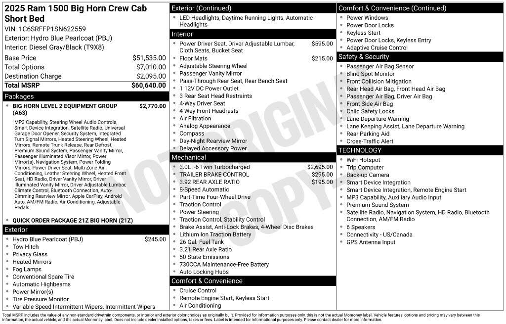 2025 RAM 1500