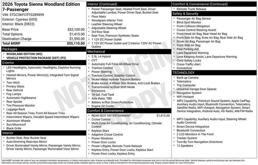 2026 TOYOTA Sienna