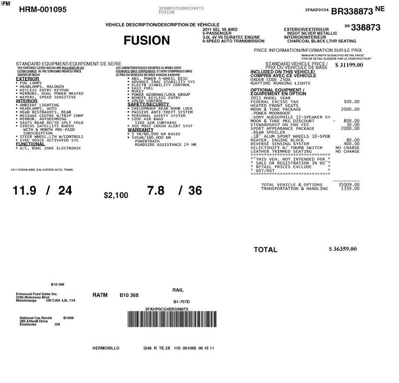 2011 FORD Fusion