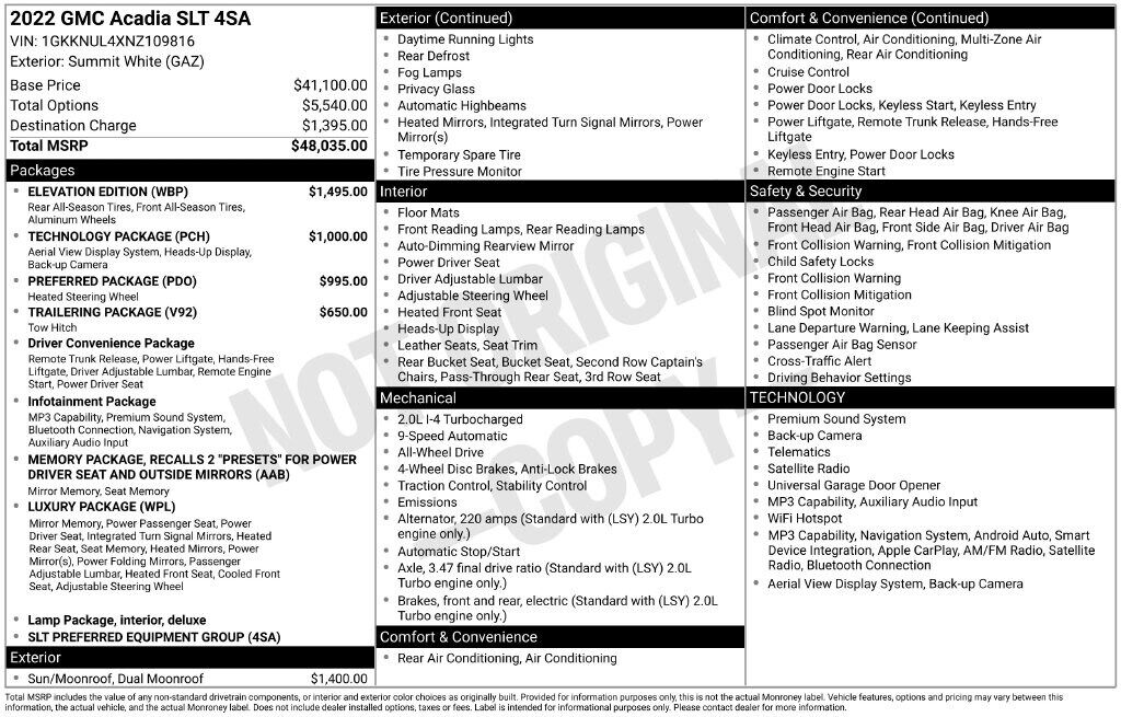 2022 GMC Acadia