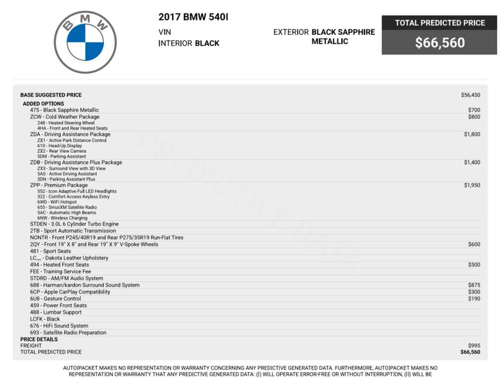 2017 BMW 540i