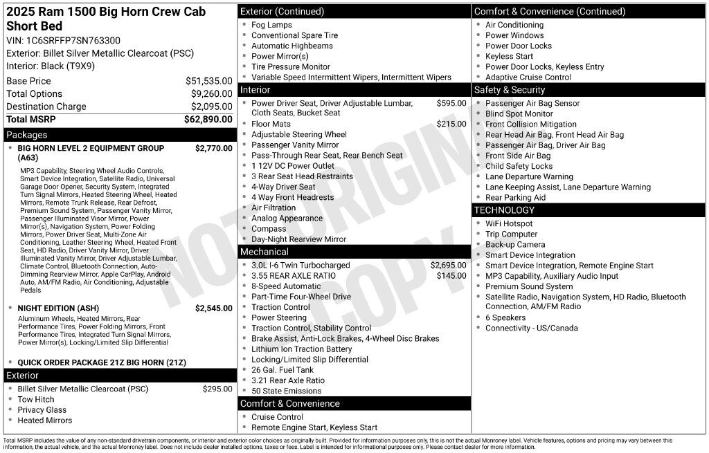 2025 RAM 1500