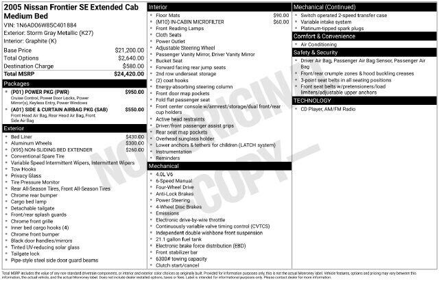 2005 NISSAN Frontier