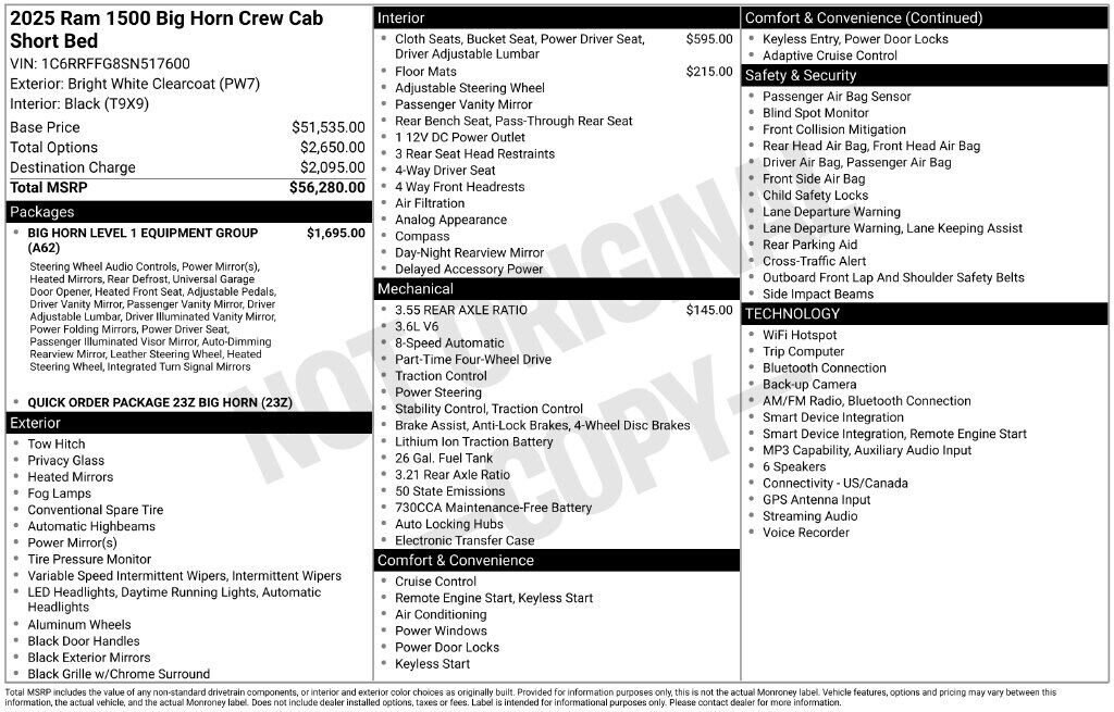 2025 RAM 1500