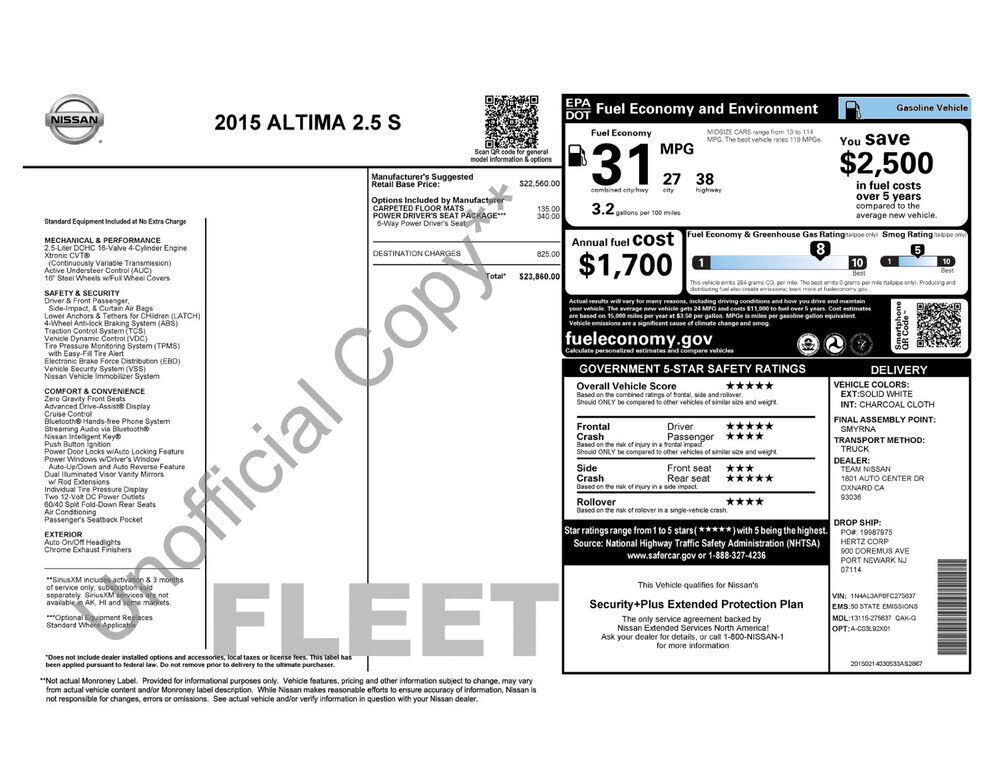 2015 NISSAN Altima