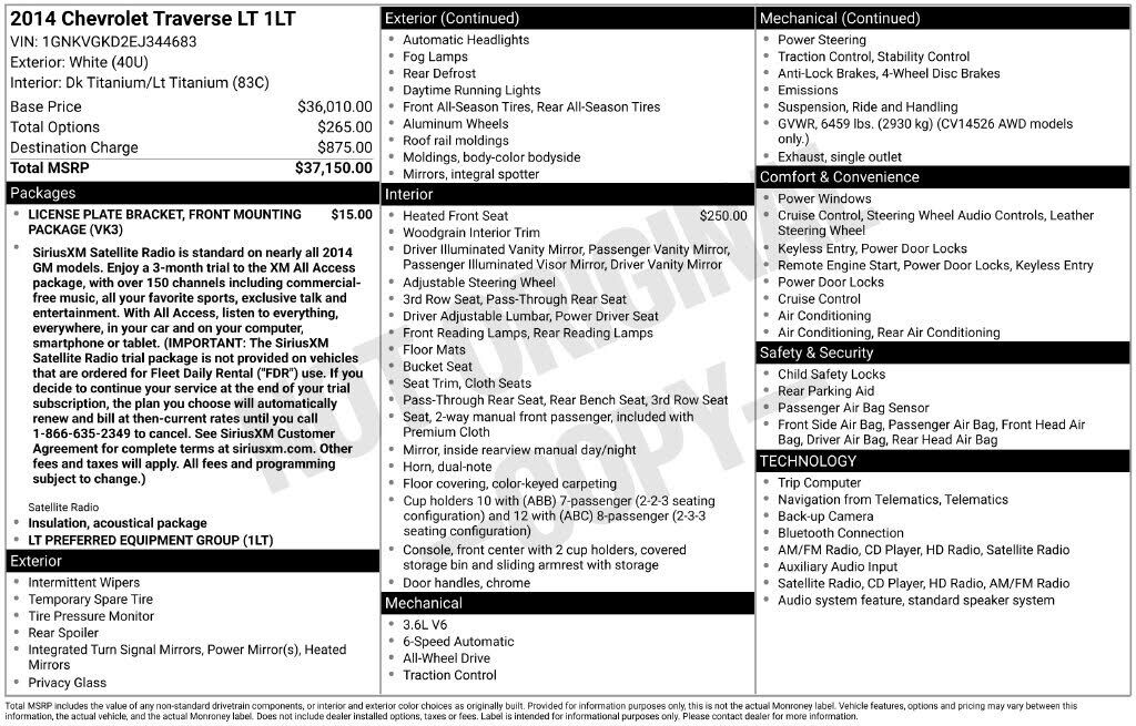 2014 CHEVROLET Traverse