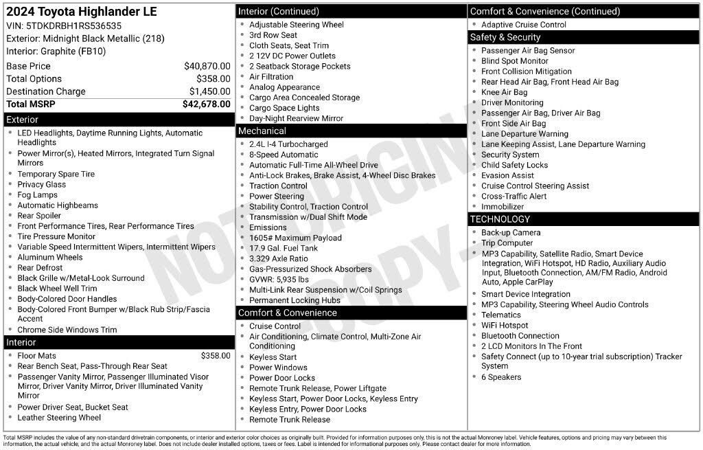 2024 TOYOTA Highlander